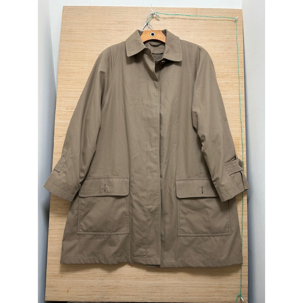 London Fog Limited Edition Tan Khaki Water Repellent Trench Coat Mens 14 Pet